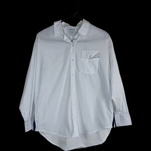Studio Park Womens White Button Up Shirt Long Sleeve Classic Pocket Size S